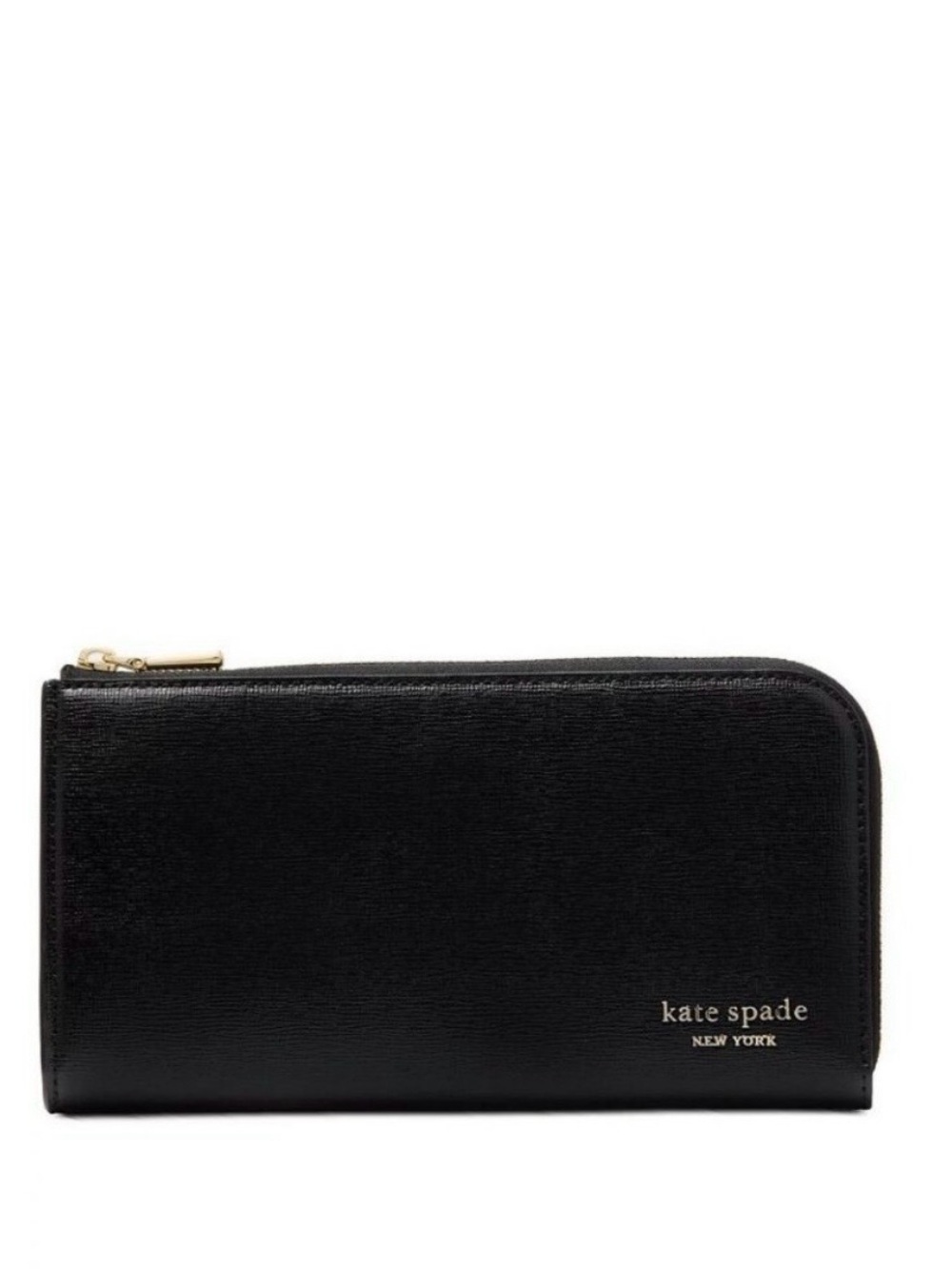 kate spade ♠️ Devin Colorful Glitter Trim black patent zip-around mini wallet